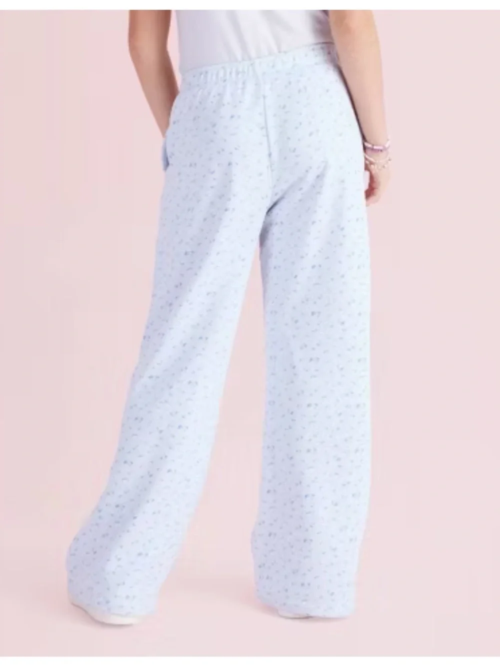 Girls' Esme Everblooming Rosettes Ditsy French Terry Wide Leg Sweatpants